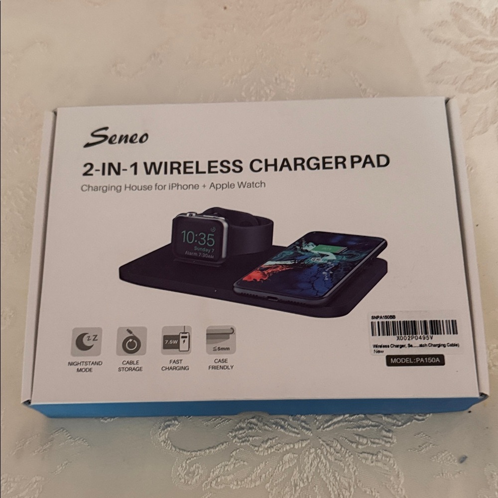 Seneo 2-in-1 Wireless Charger Pad - Black